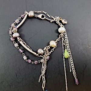 Rare Beth Orduna 925 Silver multi chain bracelet